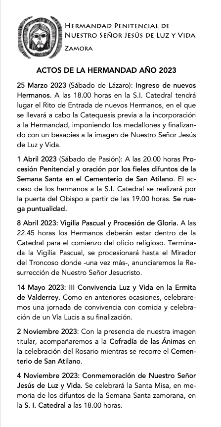 Actos de la Hermandad 2023