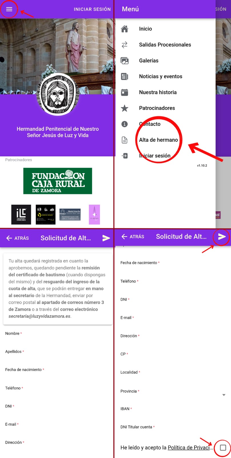 Tu alta desde la app